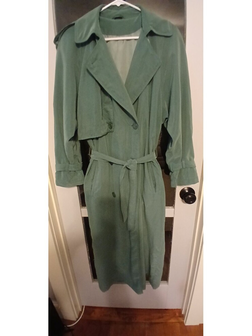 Women's Utex 50 trench coat sage green size 8